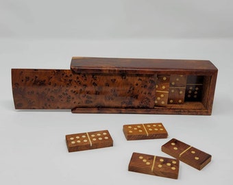 Domino,  wooden domino ,  inlaid with limon wood  tree, Handmade .It’s a  great gift idea for *<<THANSGIVING>>.*
