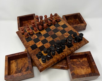Handmade Cedar Wood Chessboard • Rustic Chess Board • Hardwood Game Board • Gift for Him • Custom Game Set • Handmade Home Decor.Christmas