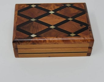 Cedar Wood Box Handmade Inlaid  Burl Jewelry Box Decorative .good gift for <<THANKSGIVING>>.