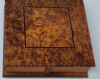 Secret wooden box , jewelry storage box, wood working, California handmade, thuya wood, It's good gift for << THANKSGIVING>>.<< CHRISMAT>>