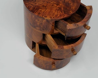 Carved jewelry box, Cedar wood  box , Cylinder storage wooden jewelry box, it's great gift for **Christmas**.