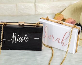 acrylic bridal clutch