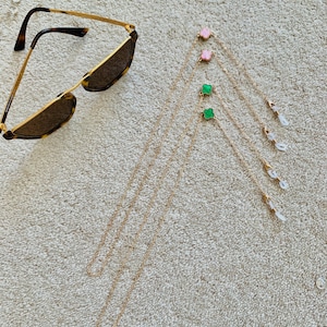 Four Leaf Clover Mask Chain: Gold Plated Glasses Lanyard