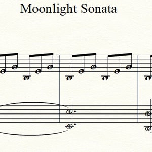 Moonlight Sonata By Beethoven Piano Digital Sheet Music Download & Print  - Advanced Piano Solo with EZPLAY - Large Print Music