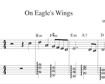 Digitala noter till On Eagle's Wings | Ladda ner och skriv ut | Begravningsmusik | Piano Sång Gitarr Ackord