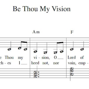 Be Thou My Vision - DIGITAL Sheet Music - Easy Piano, Vocal, Guitar Chords - Beautiful Hymn for a Traditional Wedding!