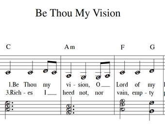 Be Thou My Vision - Easy Piano, Vocal, Guitar Chords - Beautiful Hymn for a Traditional Wedding