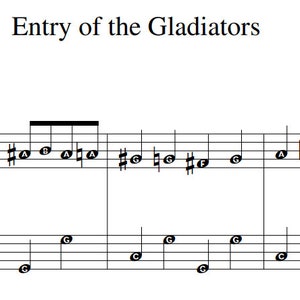 Entry of the Gladiators Julius Fucik Circus Song Circus Music Carousel Song Piano Solo Digital Sheet Music Download EZ Play Large Print