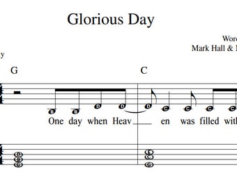 Oh Glorious Day Casting Crowns Digital Sheet Music Print Download Praise & Worship Intermediate Piano Solo Vocal Guitar Chords Large Print