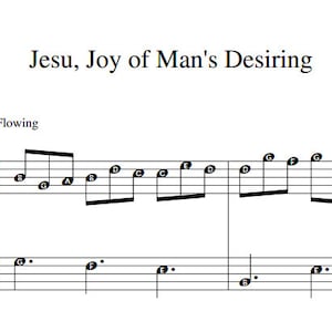 Bach&#39;s Jesu, Joy of Man&#39;s Desiring GORGEOUS Piano Solo Digital Sheet Music Intermediate Level EZPLAY for Christmas Wedding Large Print