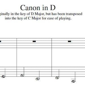 Canon in D - Digital Sheet Music Piano Solo Intermediate to Advanced