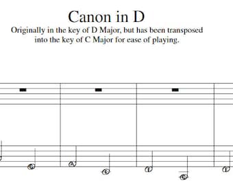 Canon in D | Johan Pachelbel | Digital Sheet Music | Piano Solo Intermediate to Advanced Level