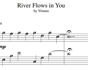 River Flows in You by Yiruma for Intermediate Advanced Piano Solo Large Print Alphanotes Big Notation for the Sight Impaired EZ Play Today