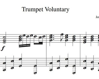 Trumpet Voluntary for Piano or Organ Solo - Great for Wedding Processional - EZ Play Today Big Note Piano Large Print Digital Sheet Music