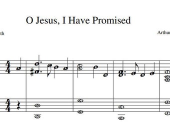 O Jesus I Have Promised Piano Vocal Sheet Music Intermediate Solo Download Print EZ Easy Play Big Note Hymn Christian Gospel