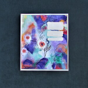 Floral Painting, Abstract Art, &quot;Mary, Mary&quot; Painting, Wall Art, Home Decor, Office Decor, Framed Floral Painting, 10&quot; x 12&quot; Painting