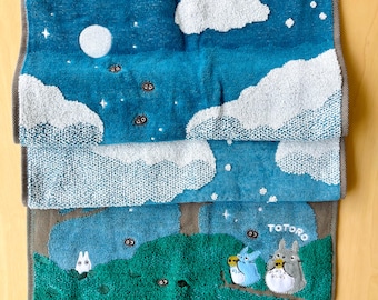 Totoro Towel | Glow in the Dark Moonlit Towel | Cute Kawaii Bathroom Towel | Studio Ghibli Inspired | Totoro Night Sky Towel | HayaoMiyasaki