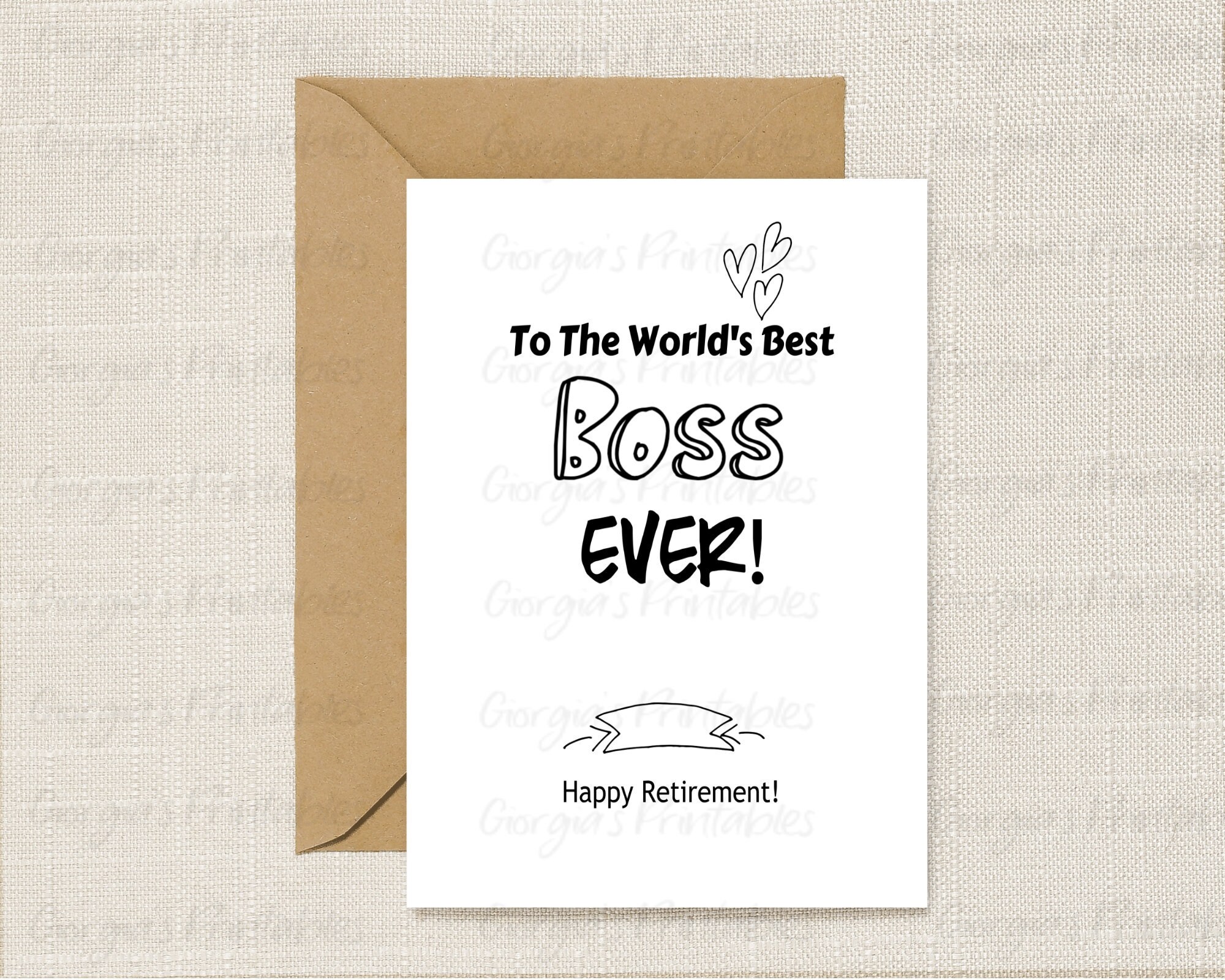 Printable Happy Retirement Card. To The World's Best BOSS Etsy