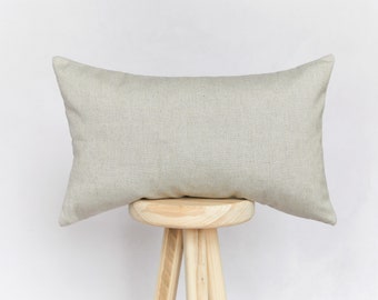 Natural Grey Lumbar Rectangular Cushion Cover | Farmhouse Country Cushion Cover