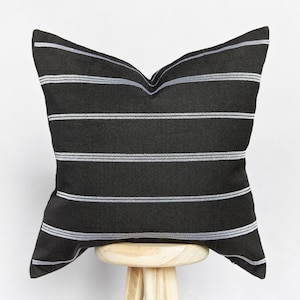 Stripe Farmhouse Black and White Country Pillow Cover Cushion Cover