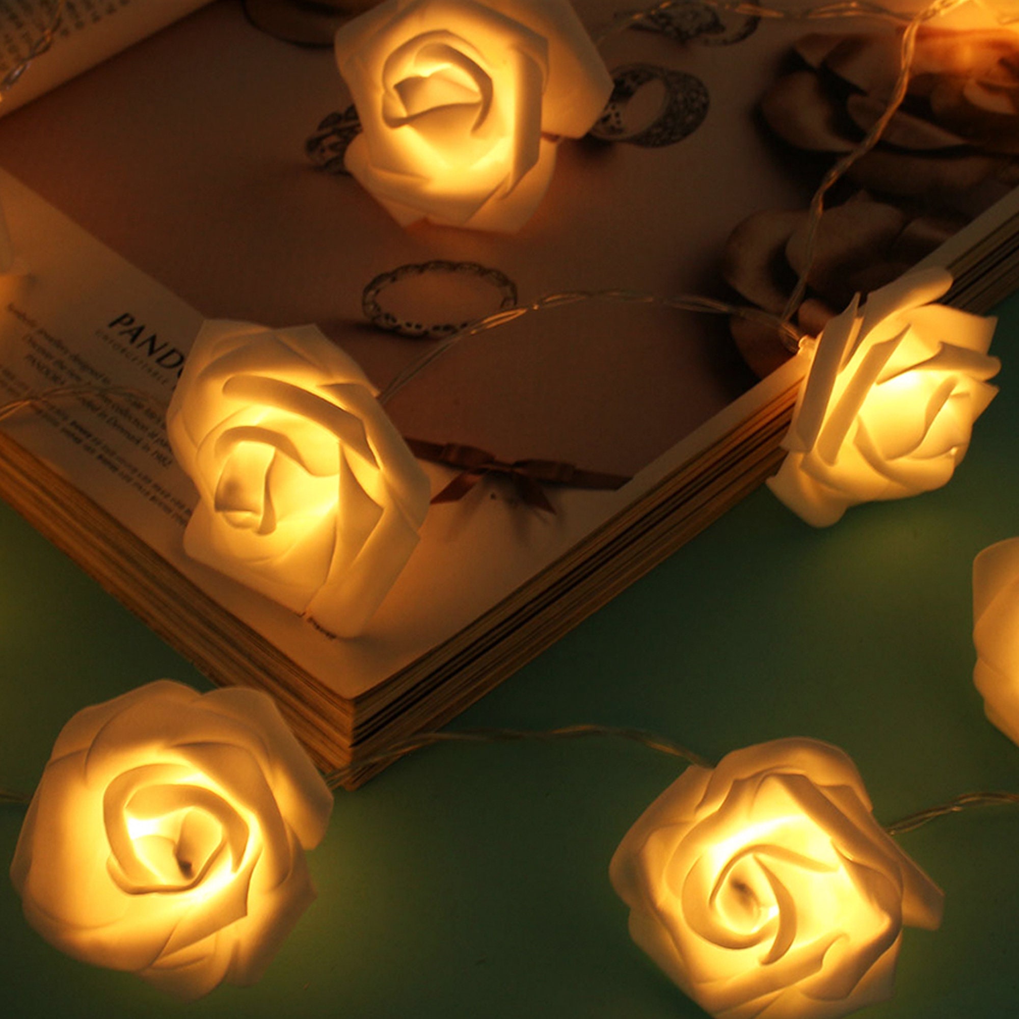 Led rose flower lights Led decoration string lights Rose led Etsy