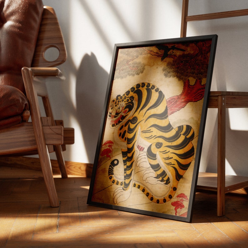 Tiger Printable Wall Art Korean Art Vintage Wall Art Printable Poster ...