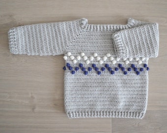 Crochet sweater PATTERN (up to 4 years), Crochet jumper, Alpine sweater, crochet pattern jumper, Crochet baby sweater, Crochet kids jumper