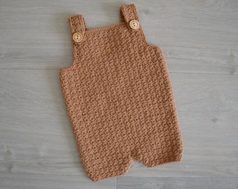 Crochet Pattern Brooklyn Romper, Crochet Pattern Dungarees, Crochet pattern baby overall, Crochet playsuit, neutral baby outfit