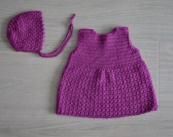 LILY BUNDLE, Crochet baby Dress, Crochet pattern bonnet, Crochet baby outfit girl, Crochet outfit baby girl, Crochet dress
