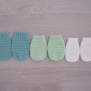Virkmönster Babyvantar (för tidigt barn upp till 2 år), Virkmönster Robin Mittens, Unisexvantar, Virkade vantar