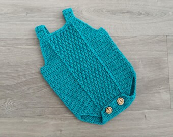 Sydney Romper Crochet Pattern (PDF pattern), Crochet baby romper pattern