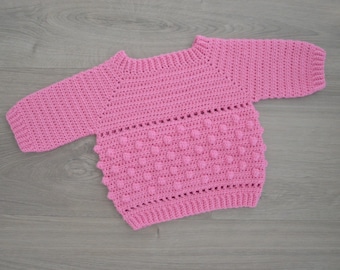 Crochet pattern baby and children sweater (up to 6 years ), Crochet baby sweater, Crochet kids jumper, kids sweater