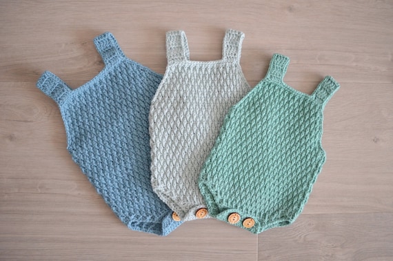 Rebel Romper Crochet Pattern, Crochet romper Pattern, Crochet romper, neutral crochet overall, Crochet baby outfit one piece