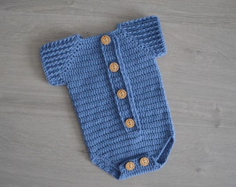 Gehaakt baby romper patroon, haakpatroon rivier romper, baby boxpakje, gehaakte baby overall