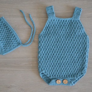 REBEL BUNDLE, Crochet romper and bonnet, Crochet baby outfit, Crochet bonnet, Crochet romper, Outfit baby girl, outfit baby boy