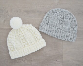 Crochet Beanie Pattern - Riley Beanie, All Sizes (PDF Pattern)