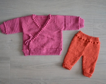 DONNA BUNDLE, Baby crochet patterns, Crochet baby outfit, Crochet pants and cardigan, Crochet baby cardigan, Crochet baby set