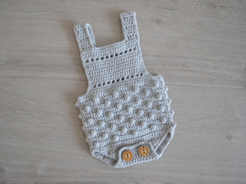 Crochet Pattern Baby Romper, Crochet Pattern Ezra romper, Baby overall, baby playsuit image 2