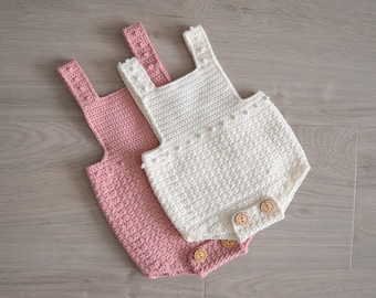 Crochet Pattern Baby Romper (up to 12 months) - Ivy crochet romper - Ivy baby romper Baby playsuit