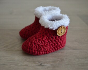 Gehaakte kerstslofjes HAAKPATROON Kerst babyslofjes Kerst