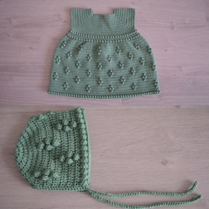JOSIE BUNDLE, Crochet Dress and bonnet PATTERN (up to 2 years), Crochet Baby outfit, Summer crochet, Crochet baby bonnet and dress