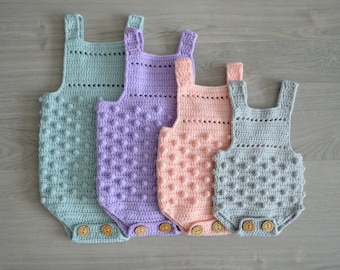 Crochet Pattern Baby Romper, Crochet Pattern Ezra romper, Baby overall, baby playsuit