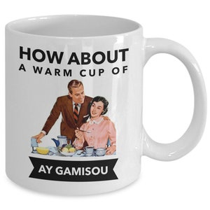 Ay Gamisou Mug – Funny Greek Coffee Cup for Greek Husband or Wife, Sarcastic Greek Gift for Yiayia, Pappou, or Greek Friends, Swear Word Mug