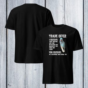 Blue Indian Ringneck Trade Offer T-Shirt, Funny Biting Bird Tee, Gift for Blue IRN Mom Dad, Ringneck Parakeet Lover Shirt, Bird Owner Shirt