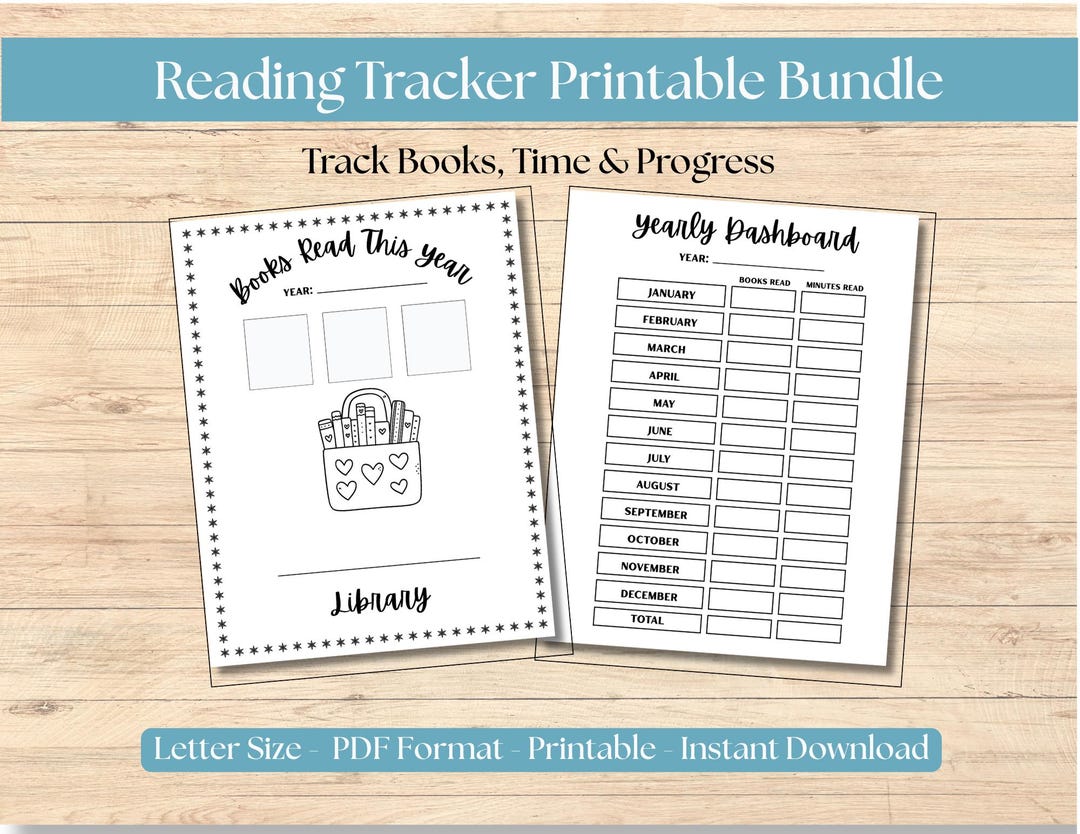 Reading Tracker Pack Reading Tracker Printable Bundle, Book Review & Reading Log, Monthly ...