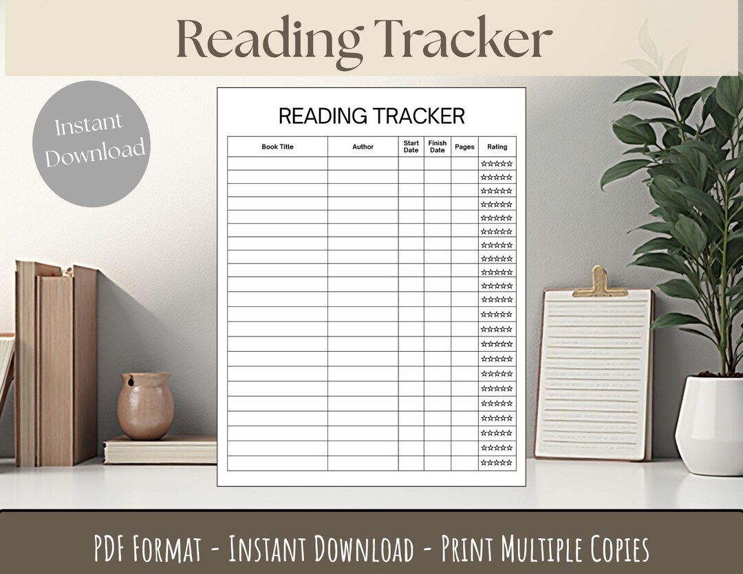 Reading Tracker Printable | Book Planner | Reading Log - Etsy Australia