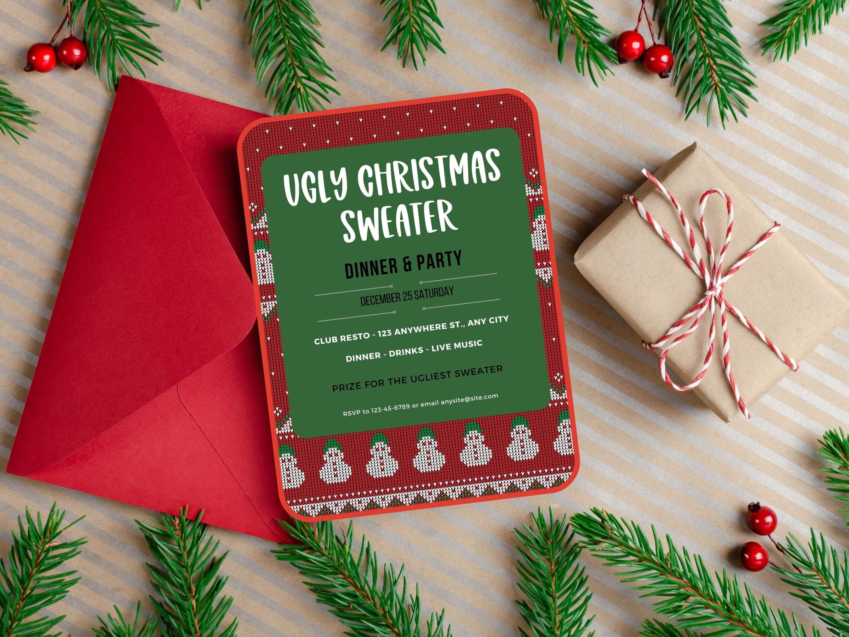 Ugly Sweater Christmas Party Invitation Digital Holiday Party ...