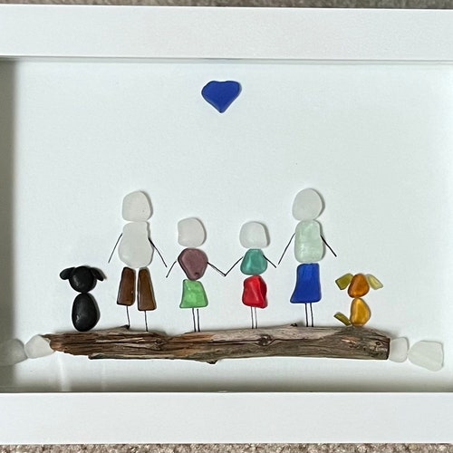 Sea Glass Art Personalized Dog and Cat Framed Wall Art Family Etsy