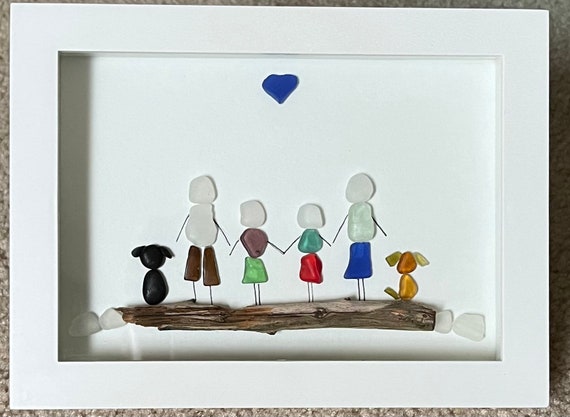 Sea Glass Family, Sea Glass Art -  Israel