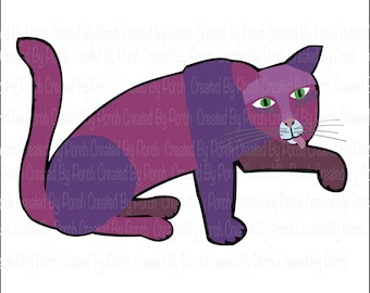 Purple Cat from Eric Carle's Brown Bear Brown Bear What Do You See (SVG/PNG)